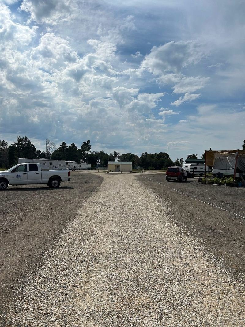 The gravel drive running through the park